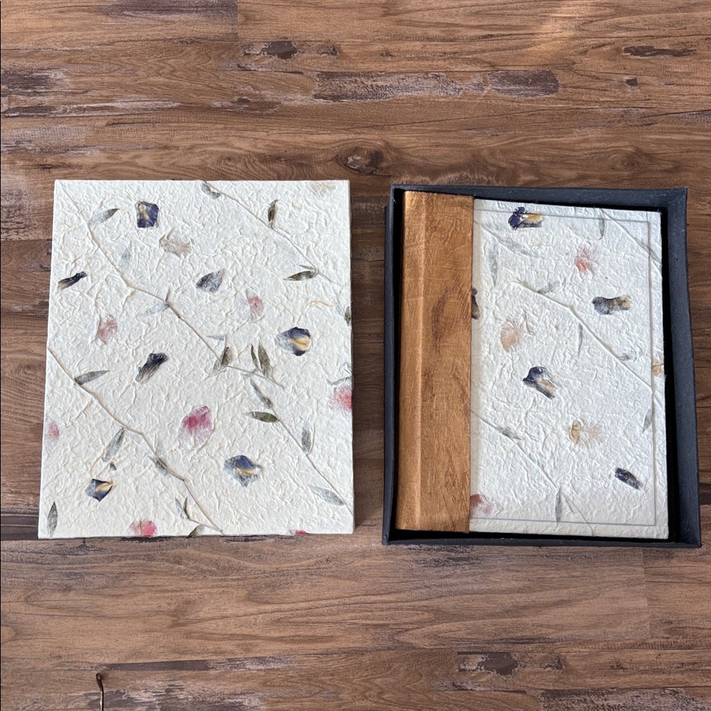 Brand New Handmade Floral Petal Wedding Scrapbook with Wooden Spine - Picture 9 of 10